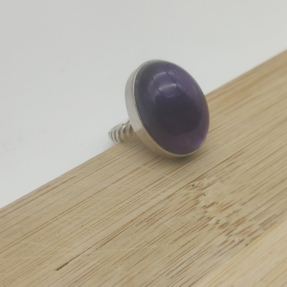 Amethyst Silver Ring - image 1